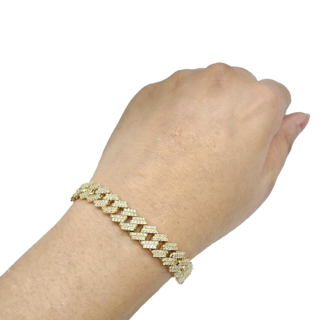 Real 10kt Solid Yellow Gold Miami Cuban Bracelet 10k Unisex 9 Inches 10mm
