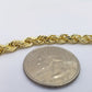 Real 14k Yellow Gold Necklace Rope Chain 5mm 22" inch 14kt Men's Chain For Charm