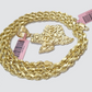 14k Yellow Gold Rope Chain 18'' Inch Necklace Texas Map Charm Pendant Real 14kt