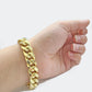 13mm 14k Yellow Gold Bracelet 8 Inch Miami Cuban Link Box Clasp Men's REAL 14kt