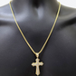 Real 10k Yellow Gold Franco Chain 2.5mm 28" inch Necklace Jesus Cross Charm 10kt