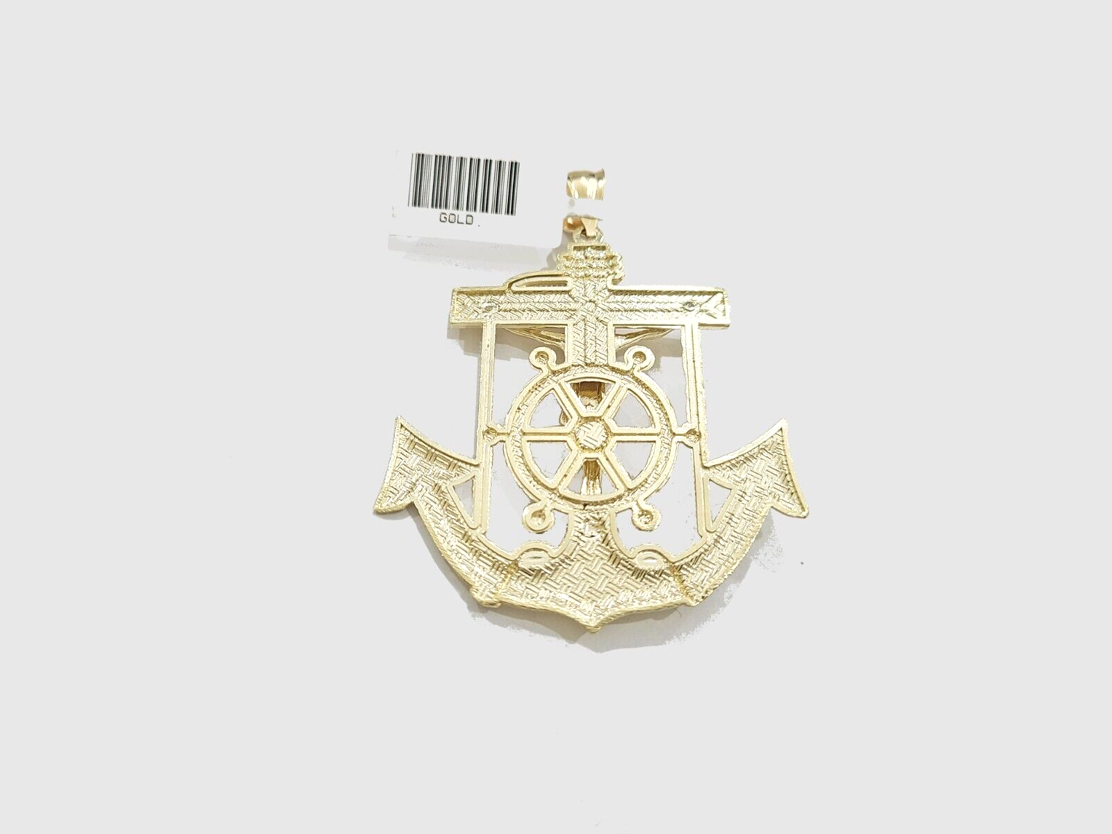 Real 10k Gold Anchor Jesus Cross Charm Pendant 10kt Yellow Gold Men Women