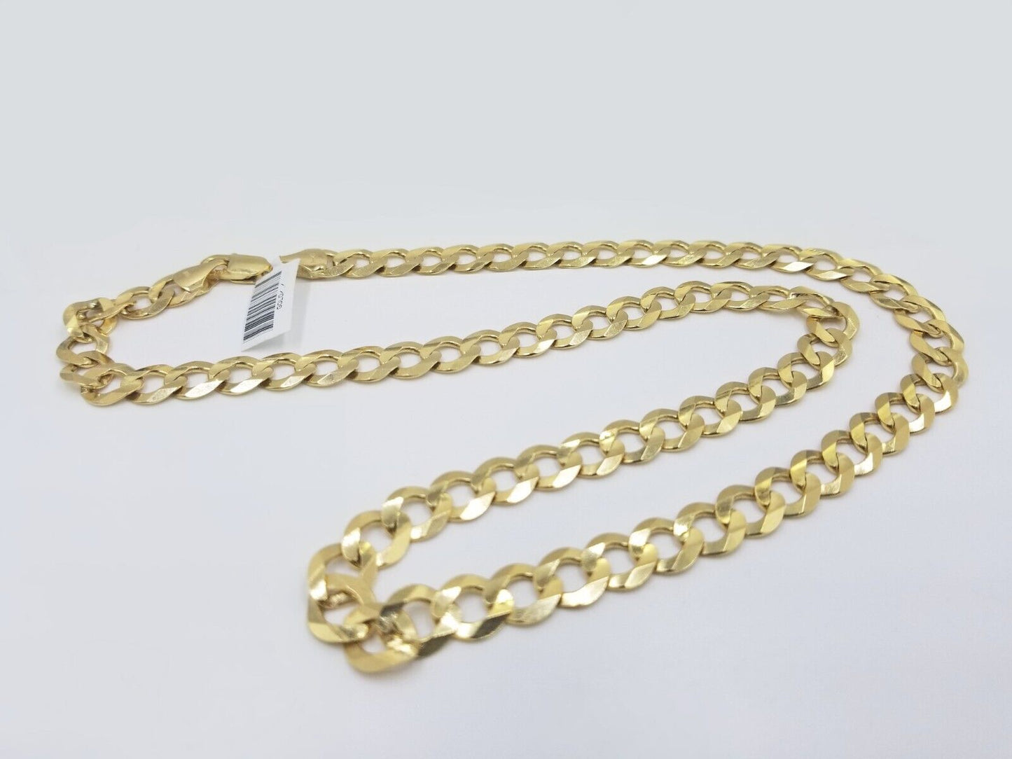 Real 10k Gold Chain Cuban Curb Link 20 Inch 10mm Solid 10kt Yellow Gold Necklace