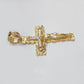 Real 14k Yellow Gold Nugget Jesus Cross Charm Pendant 2" 14kt Gold