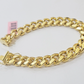 Mens 14k Yellow Gold Bracelet 7.5 Inch Miami Cuban Link Box Clasp REAL 14KT