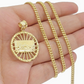 10k Yellow Gold chain Charm Pendant set Miami Cuban 4mm 24 Inch & Last supper