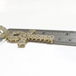 Real 10k Yellow Gold Cross Diamond Charm Pendant 2.5'' Inches Genuine 10kt