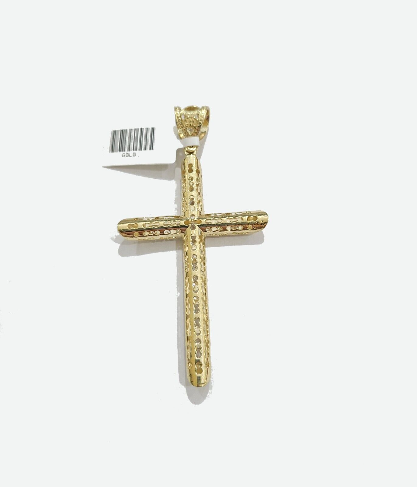 Real 10k Yellow Gold Jesus Cross Charm Pendant 2.5'' Inches