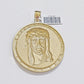 Real 10k Jesus head Charm pendant Mens 2.5 Inch Circular charm Real 10kt