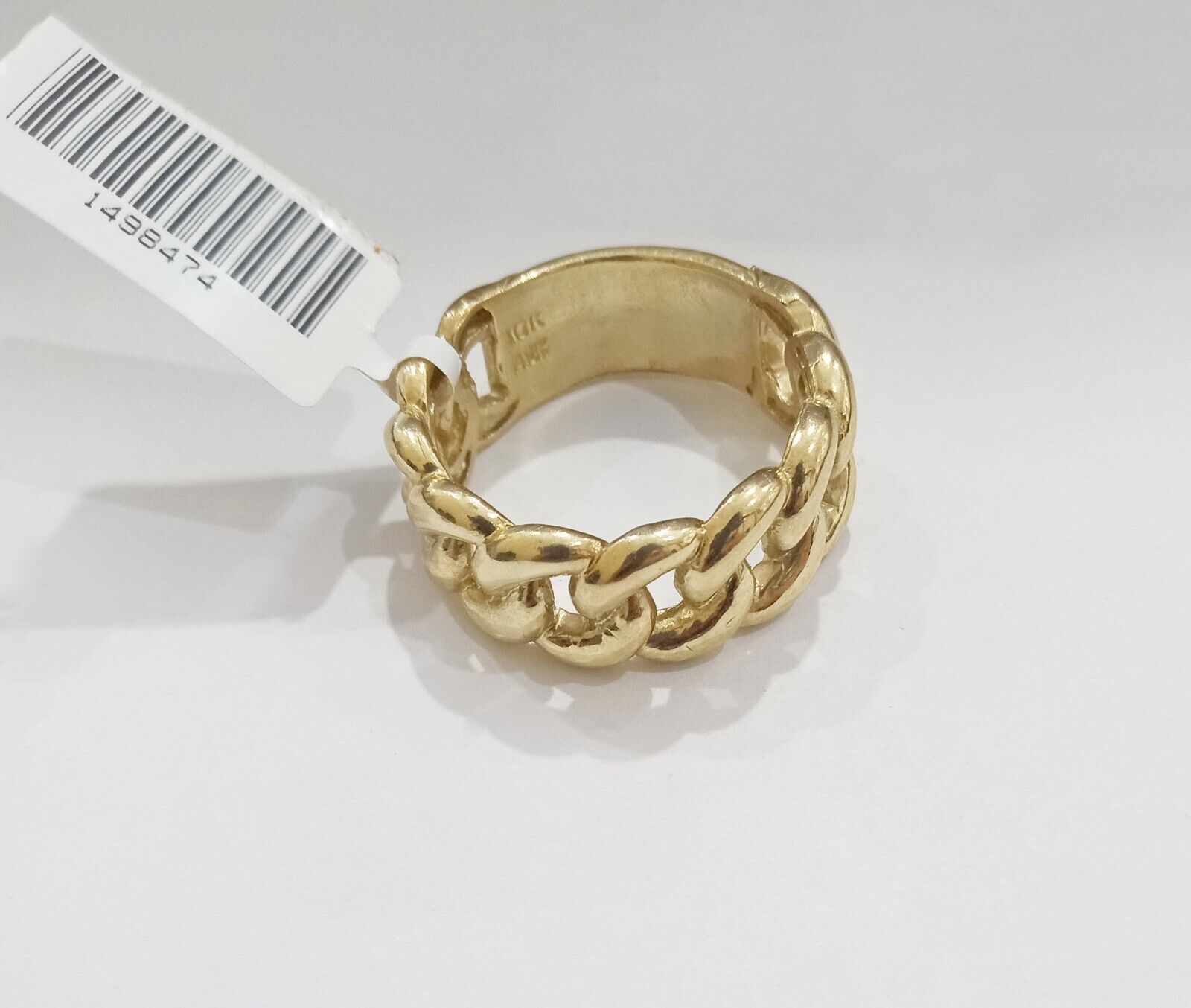 10k Yellow Gold Miami Cuban Link Ring Band Size 10 Mens Real 10kt Gold