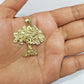 Real 10k Gold Money Tree Charm 1.7 Inch Pendant 10kt Yellow Gold