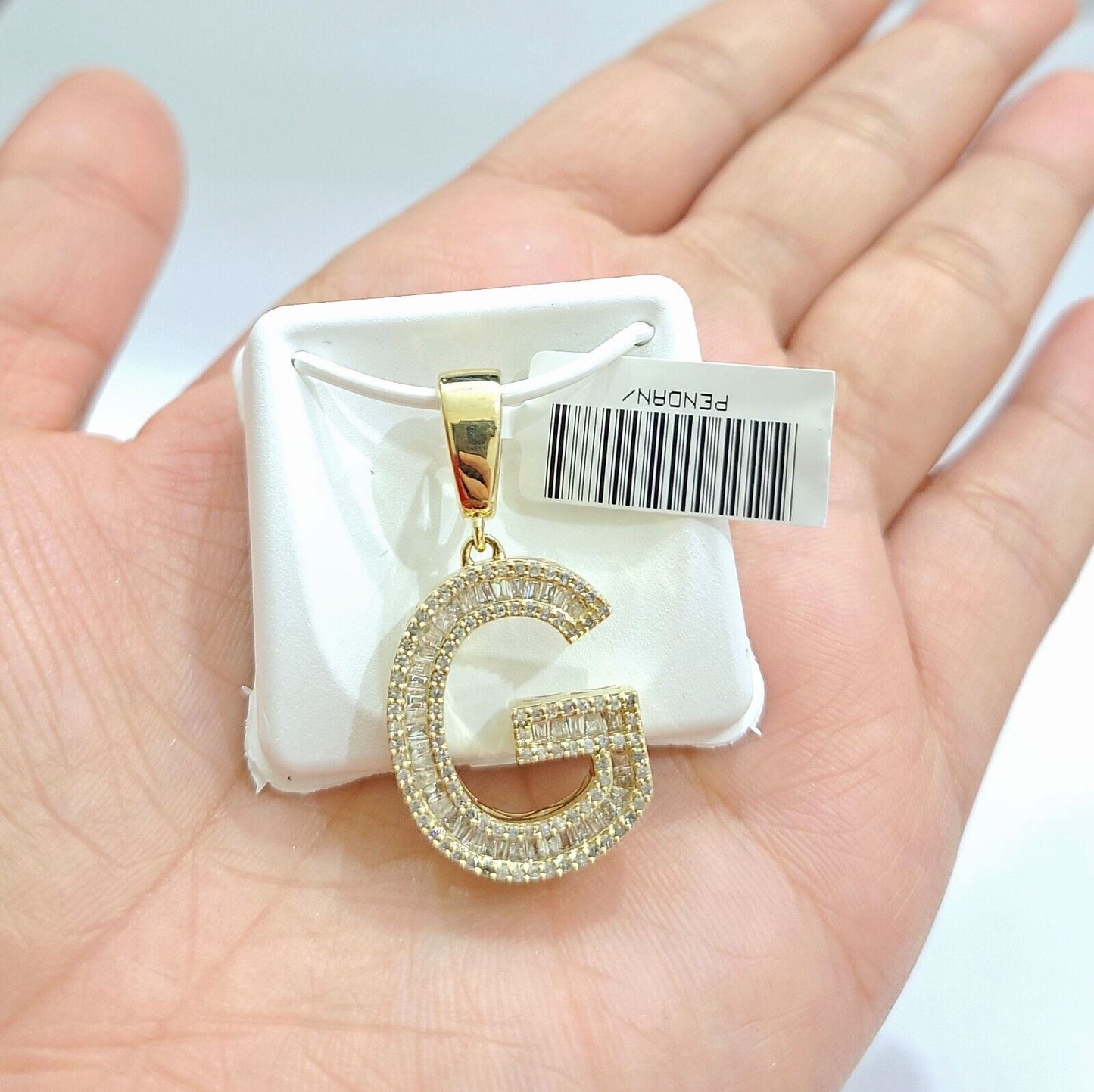 Real 10K Yellow Gold Alphabets Diamond Cut Charm A-Z Pendant  Initials