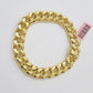 13mm 14k Yellow Gold Bracelet 9 Inch Miami Cuban Link Box Clasp Men's REAL 14kt