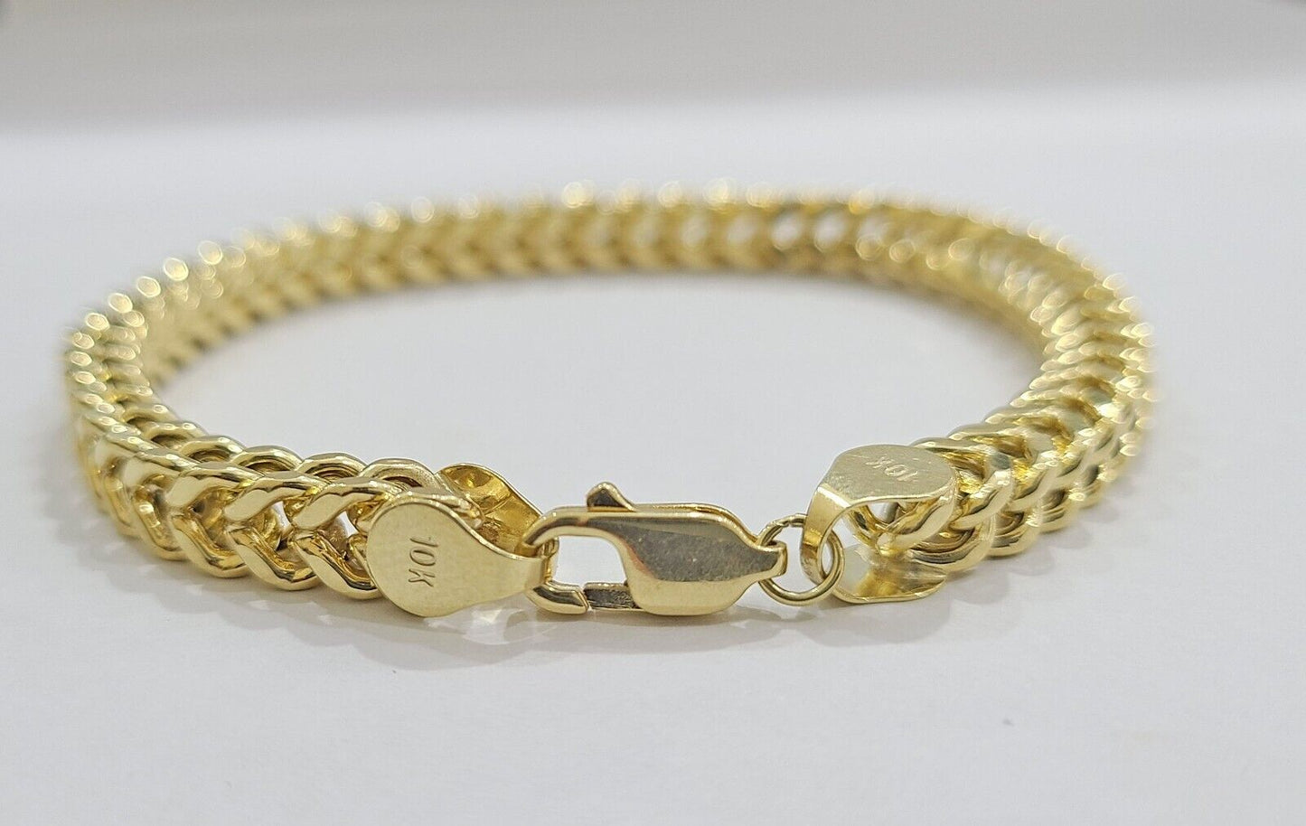 Real 10k Yellow Gold 6mm Franco Bracelet 8.5'' inch 10kt Unisex