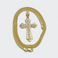 Real 10k Yellow Gold Franco Chain 2.5mm 18" inch Necklace Jesus Cross Charm 10kt