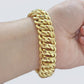 14k Yellow Gold Flat Byzantine Bracelet 7.5" Inch 17mm Real 14kt Box Lock Ladies