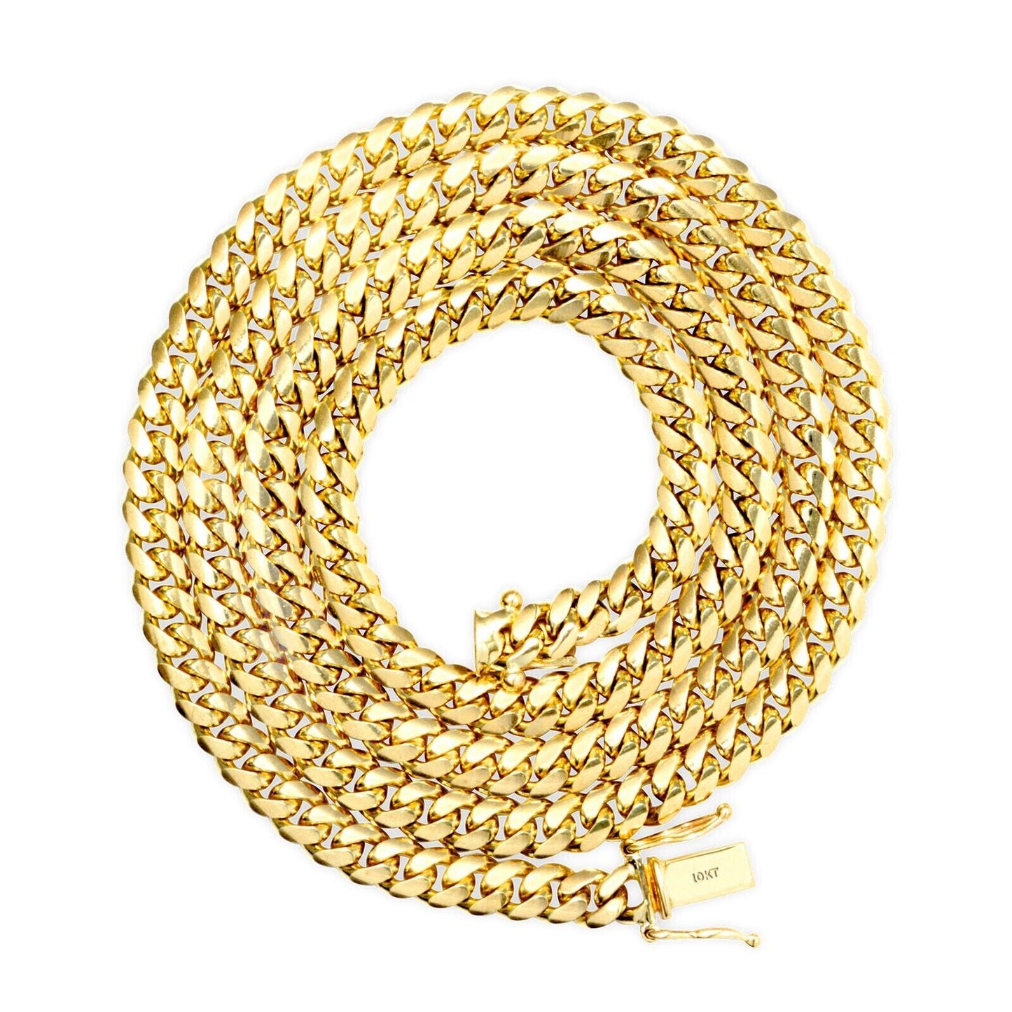 10kt Yellow Gold Miami Cuban Link Chain 10k Necklace 18 Inch 10mm Real Choker