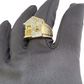 Real 10k Yellow Gold Diamond Trap House Ring Band 0.55CT Diamonds 10kt Size 10