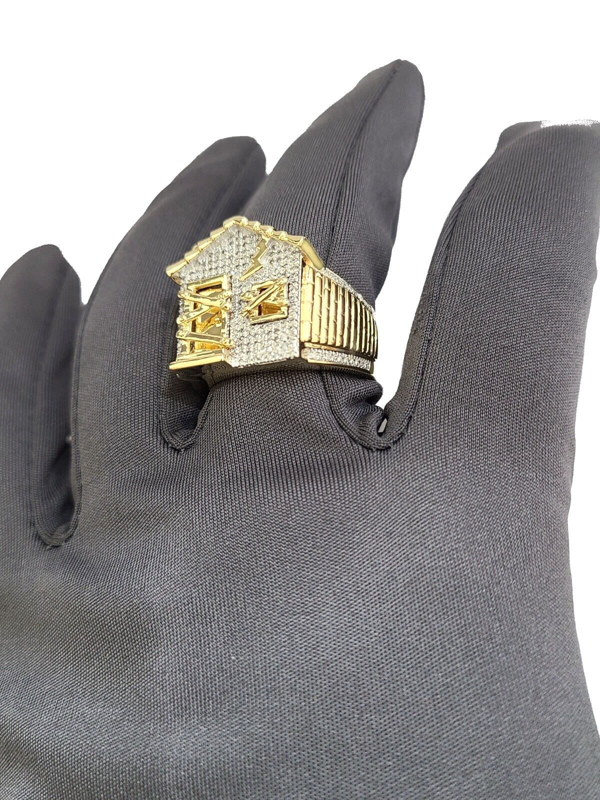 Real 10k Yellow Gold Diamond Trap House Ring Band 0.55CT Diamonds 10kt Size 10