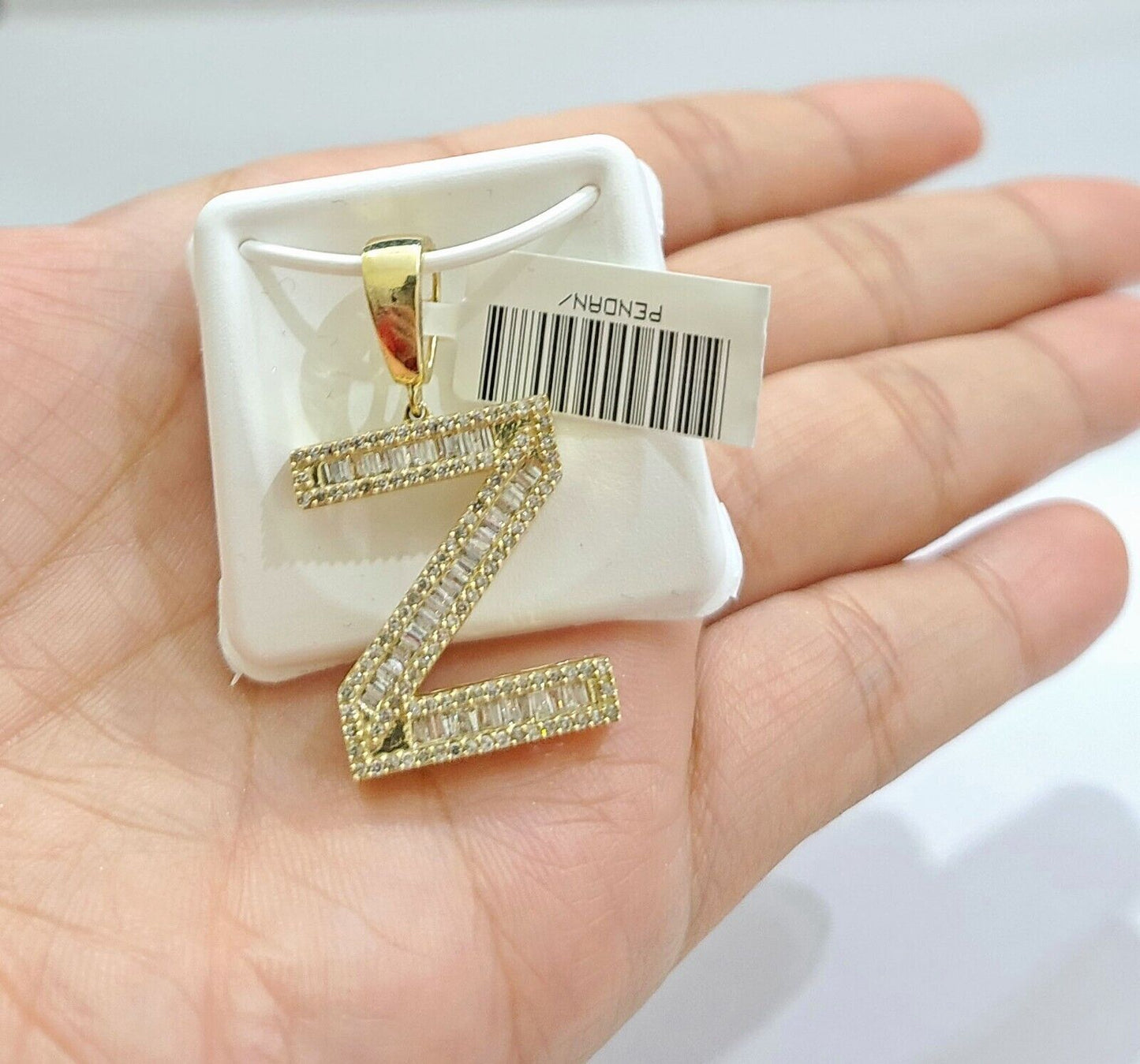 Real 10K Yellow Gold Alphabets Diamond Cut Charm A-Z Pendant  Initials