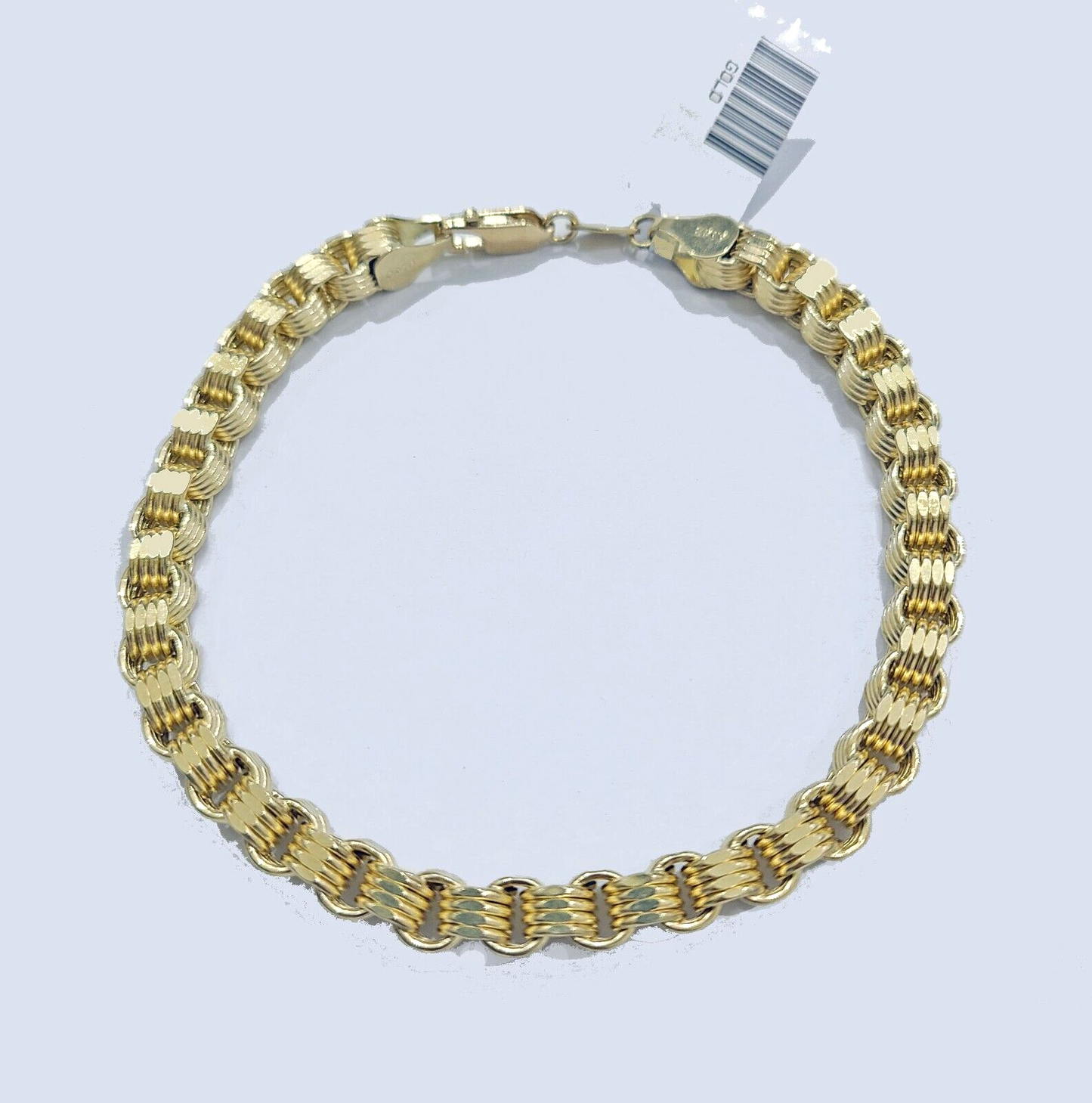 Real 10k Yellow Gold 5mm Box Byzantine Bracelet 8" inch 10kt Unisex Men Women