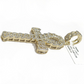 Real 10k Yellow Gold Cross Diamond Charm Pendant 2.5'' Inches Genuine 10kt