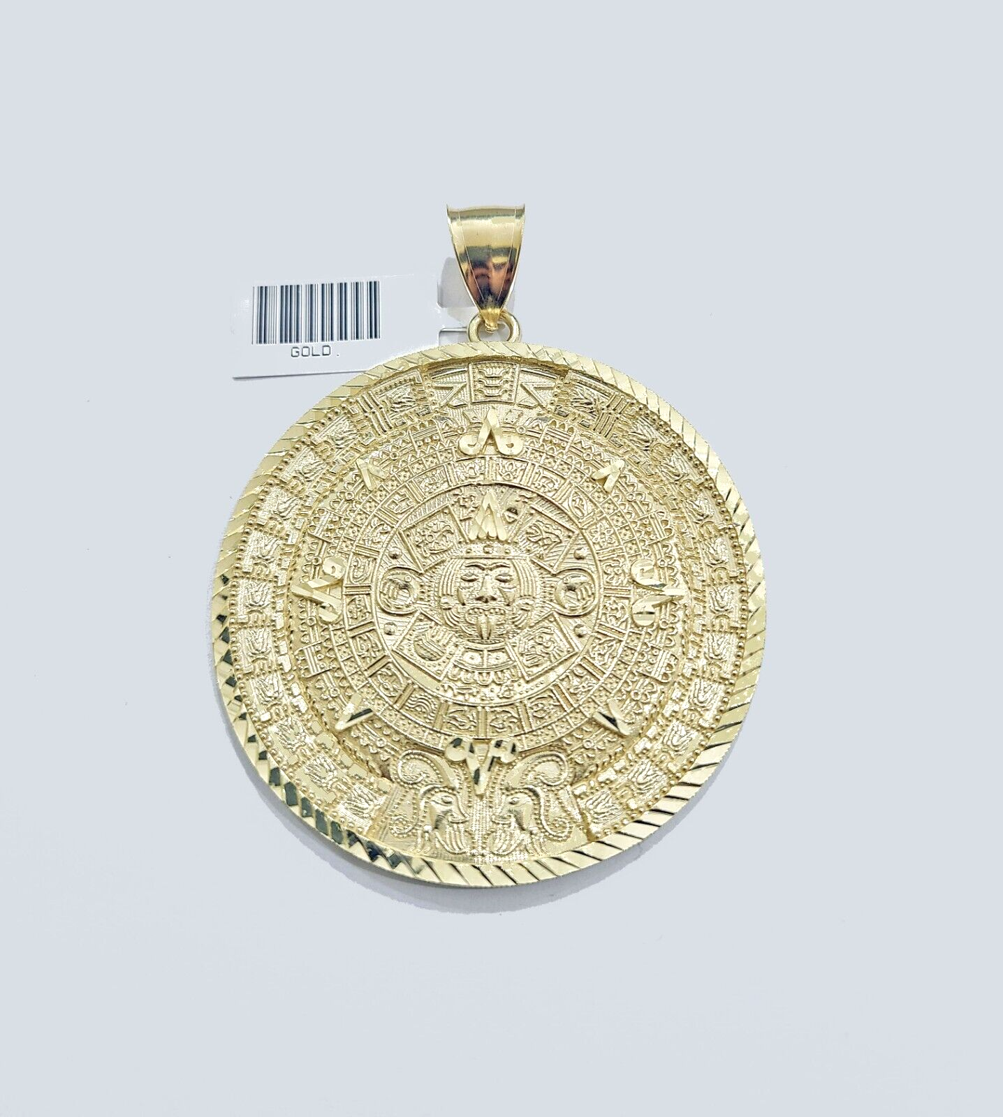 Real 10k Yellow Gold  Mayan Calendar Charm Pendant 10kt for Chain