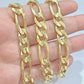 14k Solid Yellow Gold Figaro Chain 10mm 28'' Inches Necklace Real 14kt