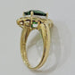 10k Gold Women Ring Green Color Stone Ladies Band REAL 10KT Size 6.5/7 New