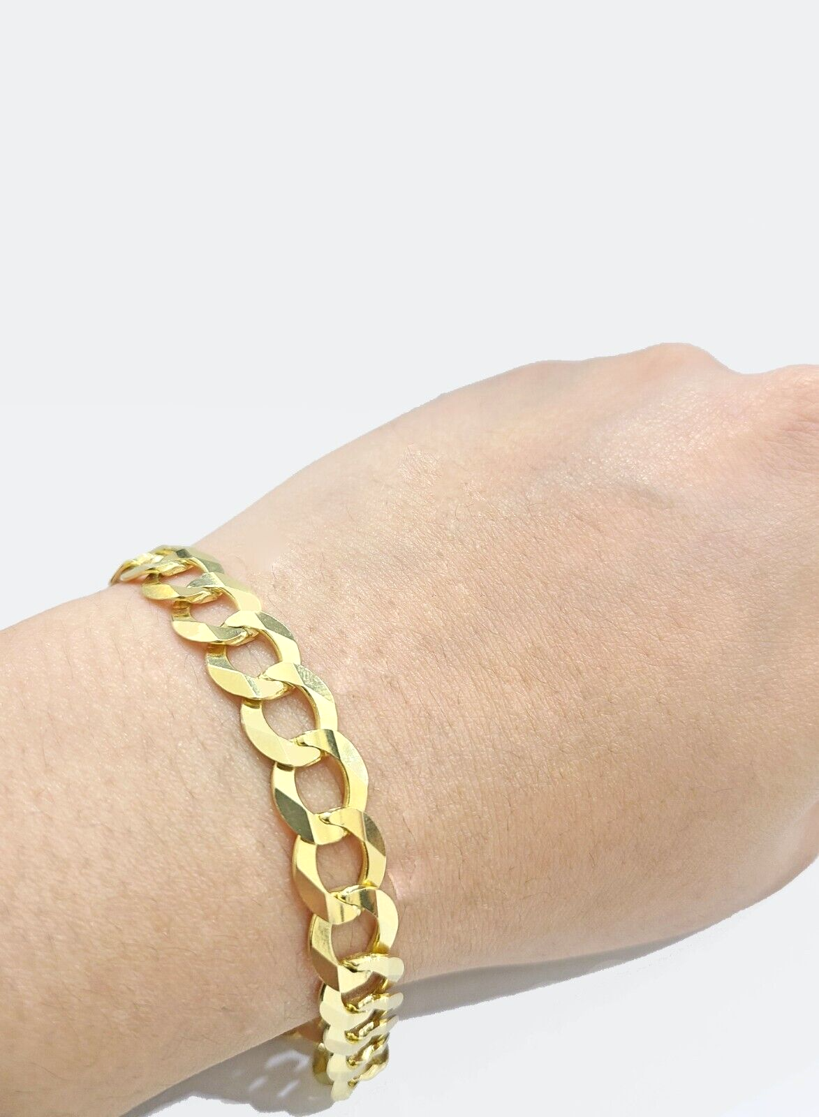 Real 14k Yellow Solid  Gold 9mm Cuban Curb Link Bracelet 8'' inch 14kt Unisex