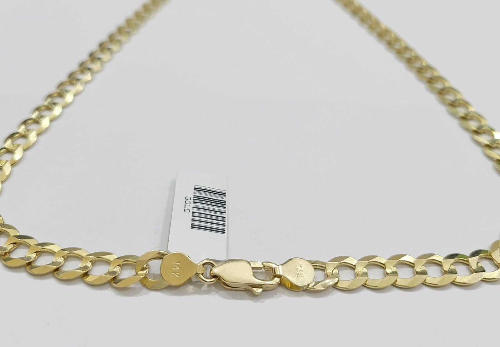 Cuban Curb Link Necklace 14k Yellow Gold 20