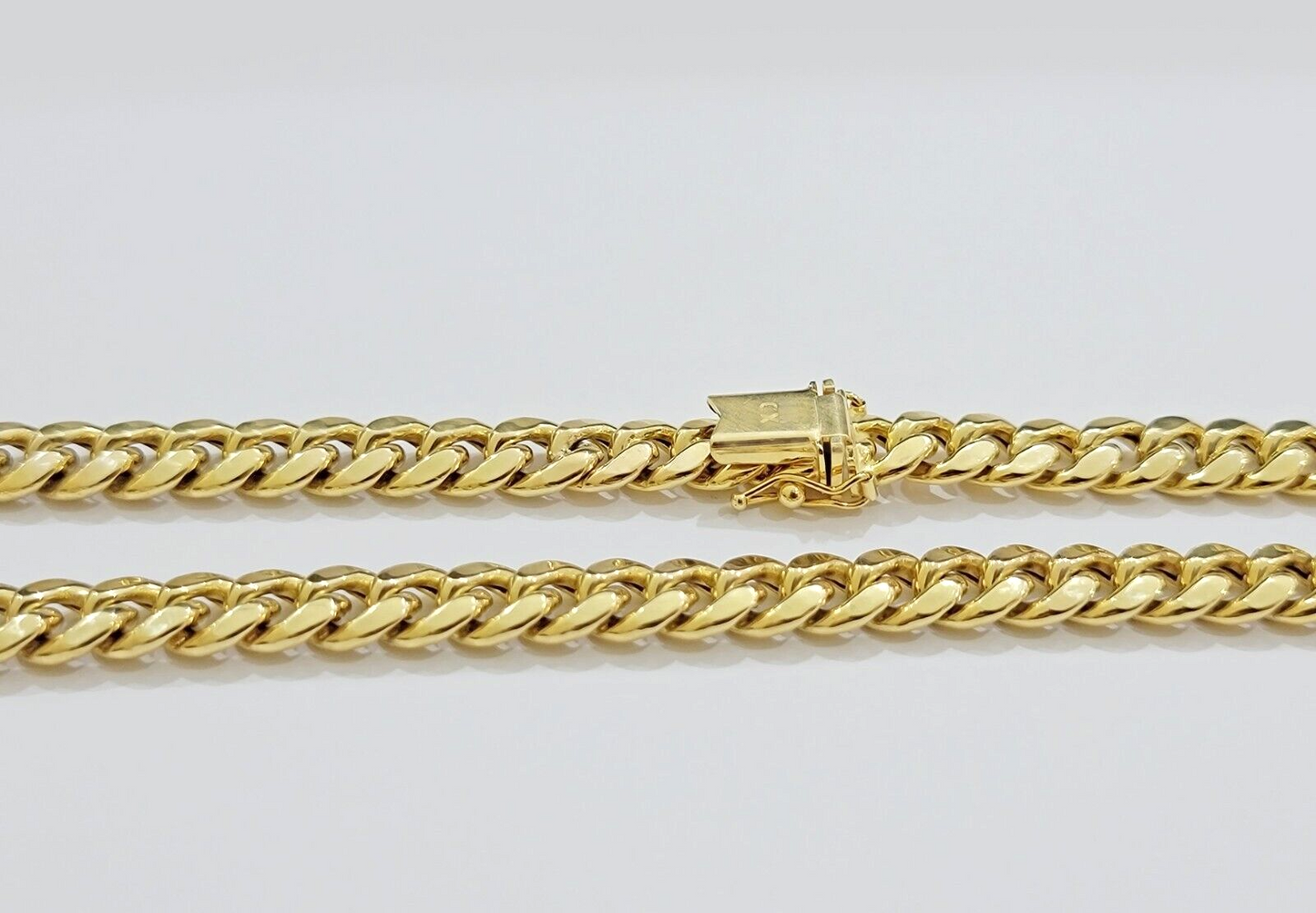 10k Yellow Gold Miami Cuban Link Chain Necklace 8mm 24'' Real 10kt SALE Box Lock