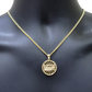 10k Yellow Gold chain Charm Pendant set Miami Cuban 4mm 24 Inch & Last supper