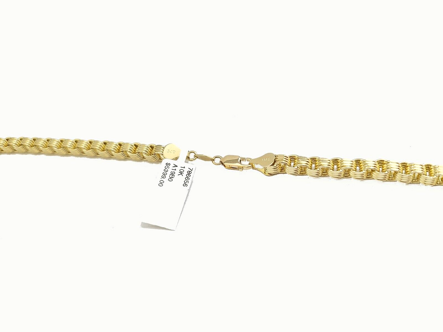 Real 10k Yellow Gold Box Byzantine Necklace 5mm 22" inch Unisex 10kt Chain